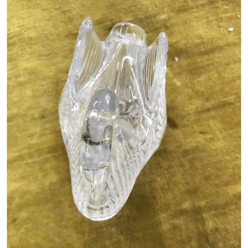 Lead Crystal Clear Glass Swan Trinket Box With Lid Jewelry Ring Dish Vintage‎